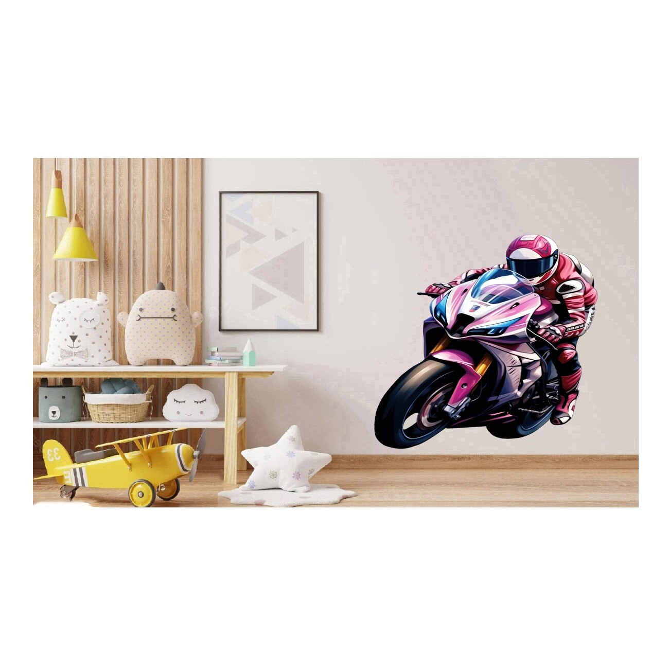 Sticker decorativ, Motocicleta, Multicolor, 77 cm, 1336STK-4 - eMAG.ro