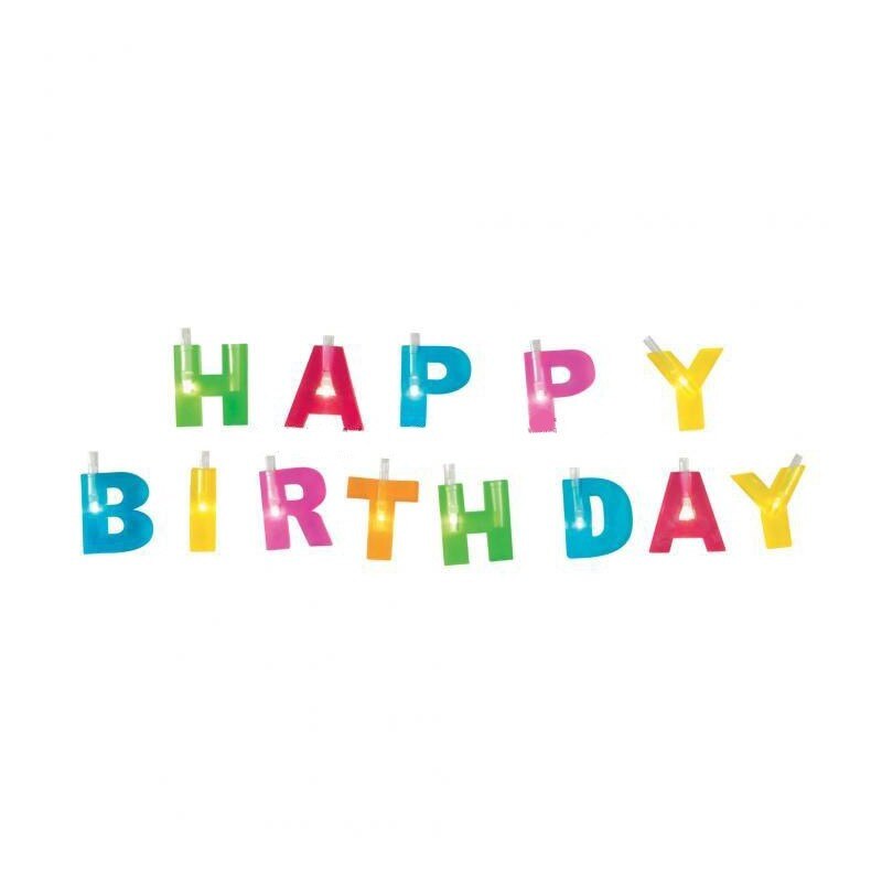 Ghirlanda Happy Birthday, ProCart®, multicolora cu 13 LED-uri