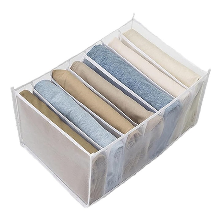 Cutie Tip Organizator de Haine si Lenjerie cu 7 Compartimente Luxer, Dimensiuni 36x20x20 cm, Alb