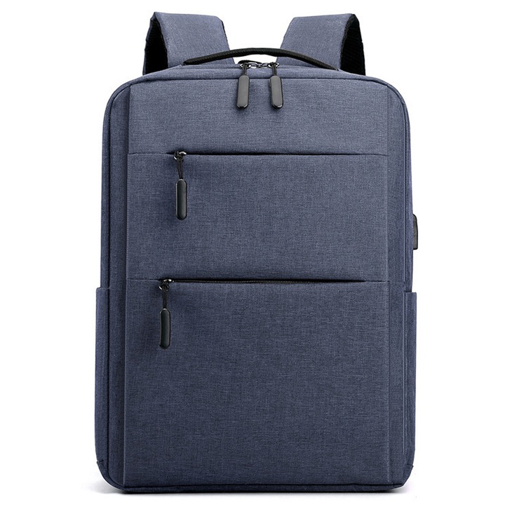 Rucsac laptop QttvbTna, impermeabil, 14 inch, poliester, albastru, 42x30x12cm