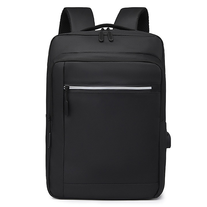 Hátizsák, kézipoggyász, női hátizsák laptop rekesszel, főiskolai/iskolai hátizsák, lopásgátló (fekete)