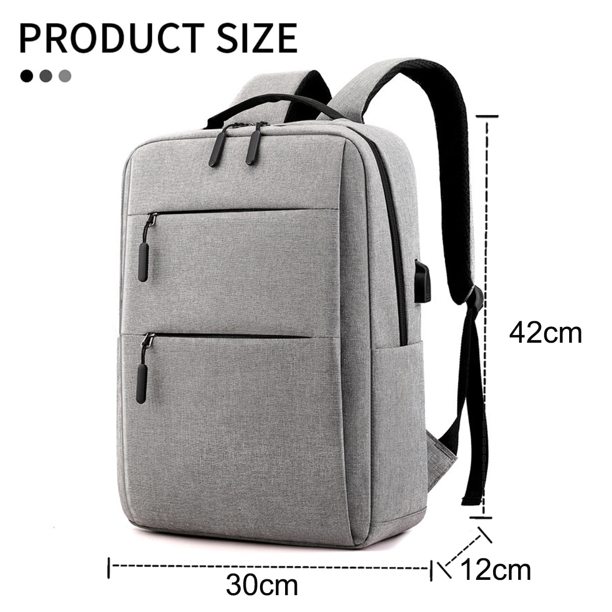 Rucsac pentru laptop, rucsac business pentru laptopuri, rucsac scolar cu port de incarcare USB pentru serviciu, drumetii, calatorii, camping, pentru barbati (gri)