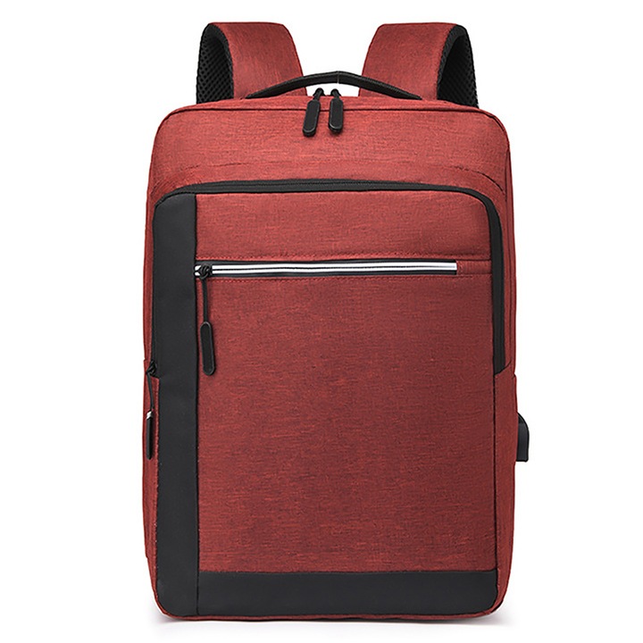 QttvbTna laptoptáska, Oxford, több rekeszes, 40x13x28cm, piros