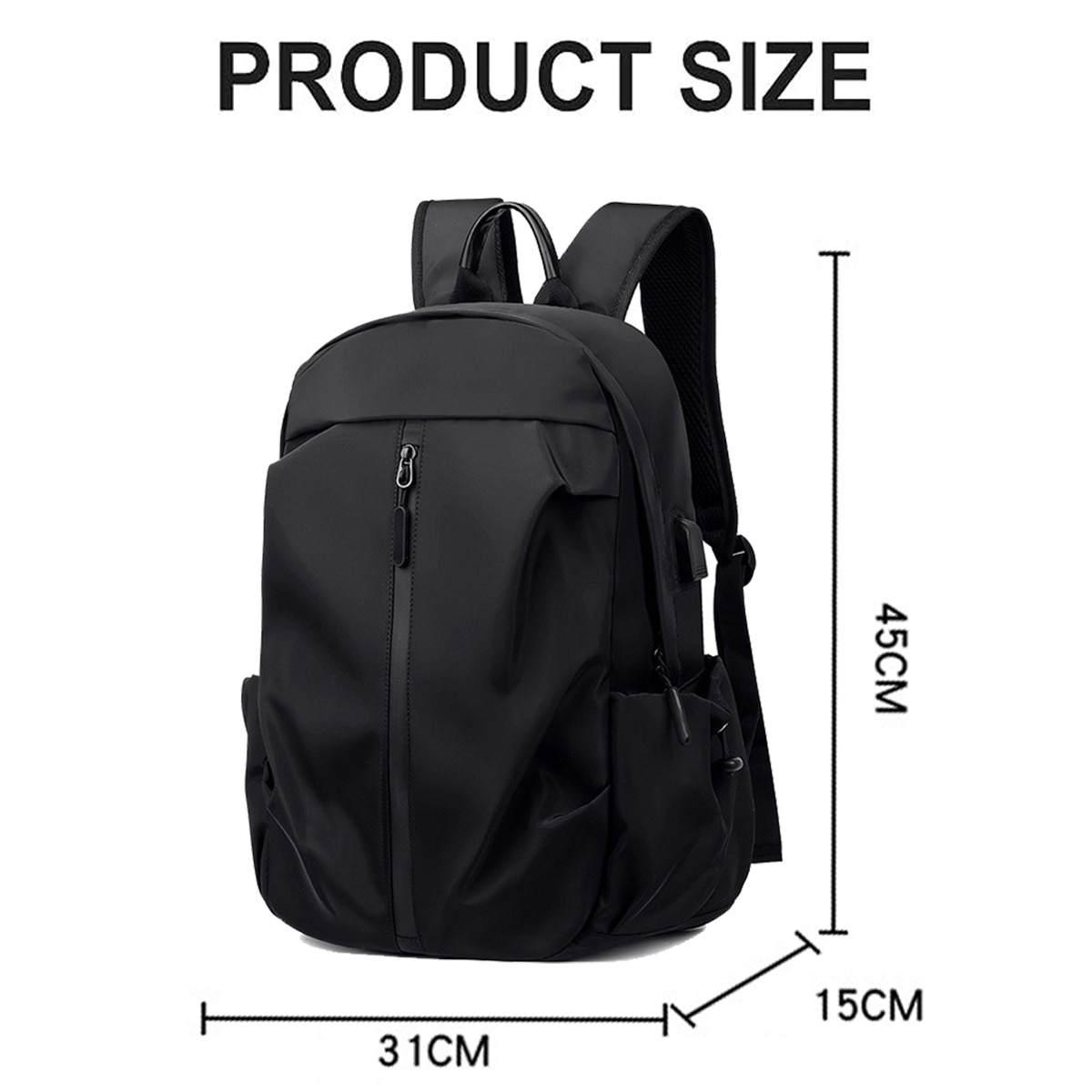 Rucsac pentru femei si barbati, rucsac de calatorie rezistent la apa, rucsac de zi, negru