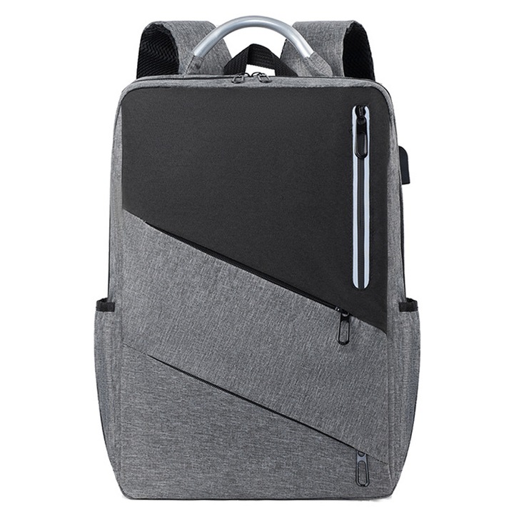 QttvbTna hátizsák, 15,6 hüvelykes laptoptartó, USB-port, ellenálló anyag, 44x31x12 cm