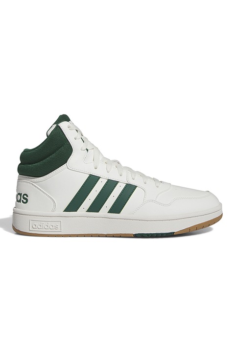 adidas Sportswear, Pantofi sport unisex mid-high Hoops 3.0, Alb/Verde