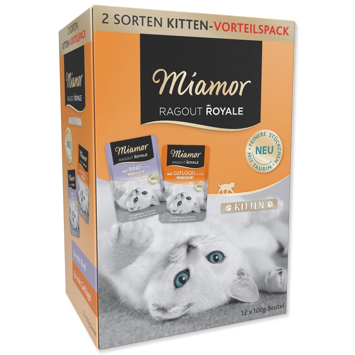 Ragout Royale Kitten паучове, Miamor, вкус на телешко, 1200гр