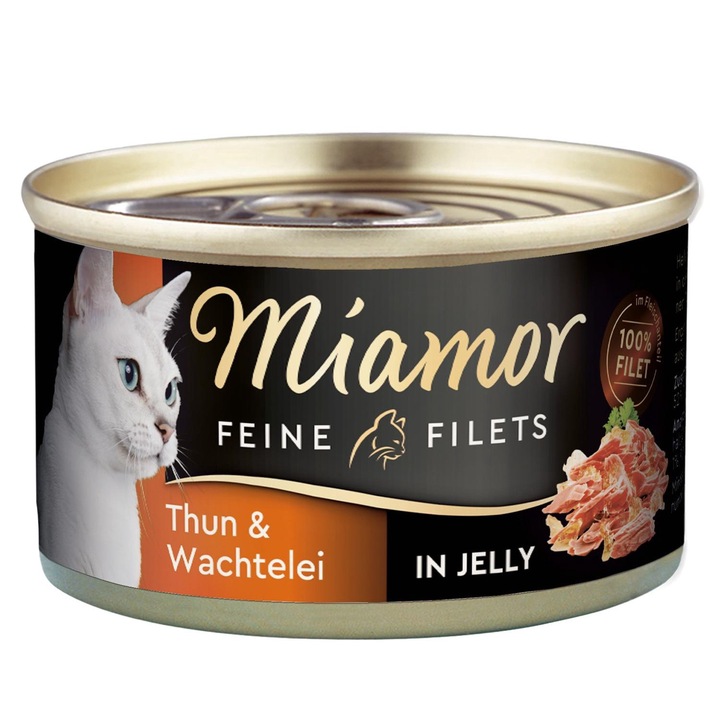 Мокра храна за възрастни котки, Miamor, Калмари и варени яйца в желе, 100 g