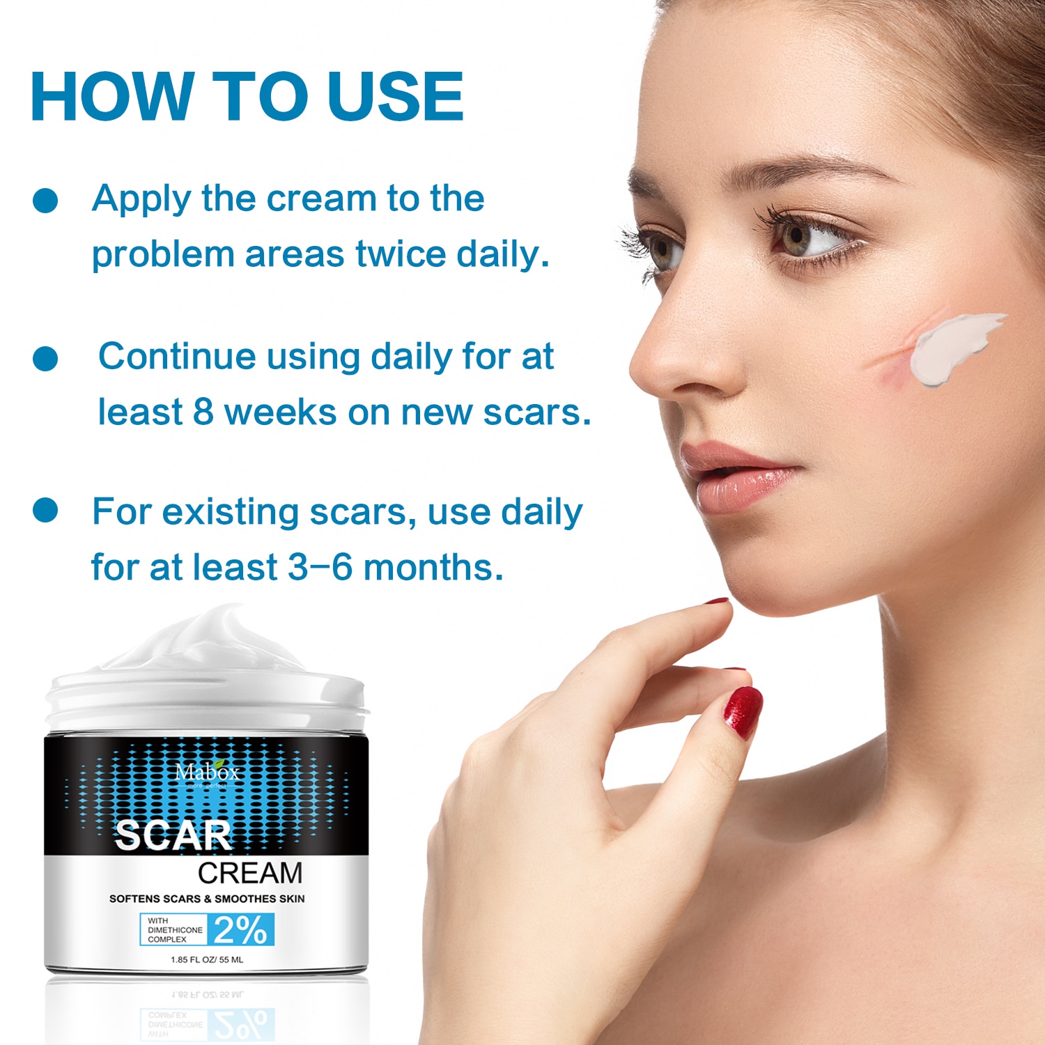 Crema cicatrizanta Mabox Scar Cream, Complex Dimeticona 2, Aloe Vera