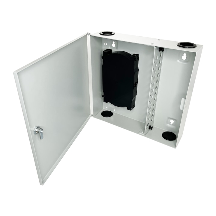Falra szerelhető optikai elosztó szekrény, 24 x SC simplex, zárral (tálcák mellékelve) ALANTEC