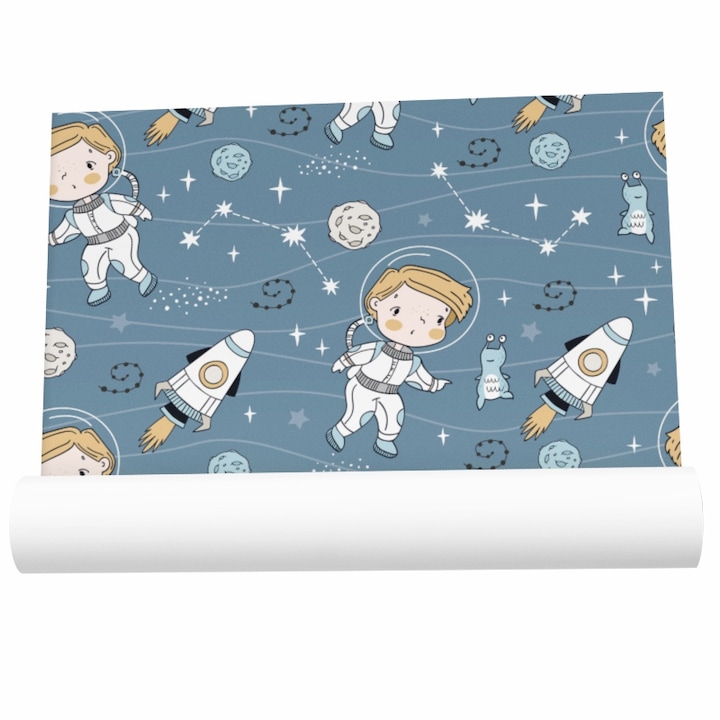 Самозалепващ тапет за детска спалня, Explorer in the galaxy, Priti Global, 60x130 см