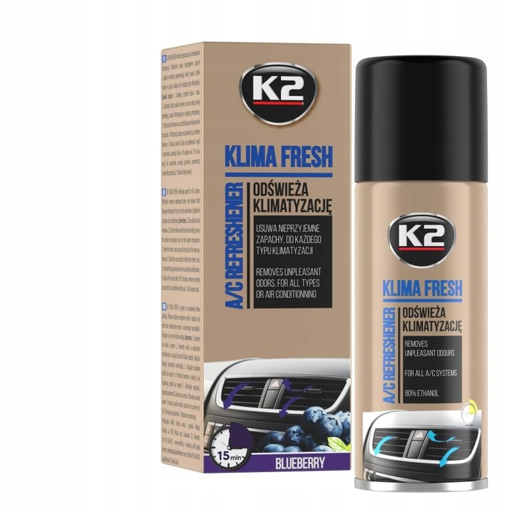 Odorizant auto pentru aer conditionat, K2, Blueberry, 150 ml