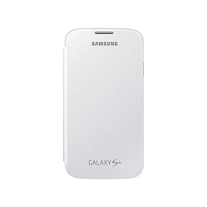 Защитен флип капак, съвместим с Samsung Galaxy S4, кожа, бял
