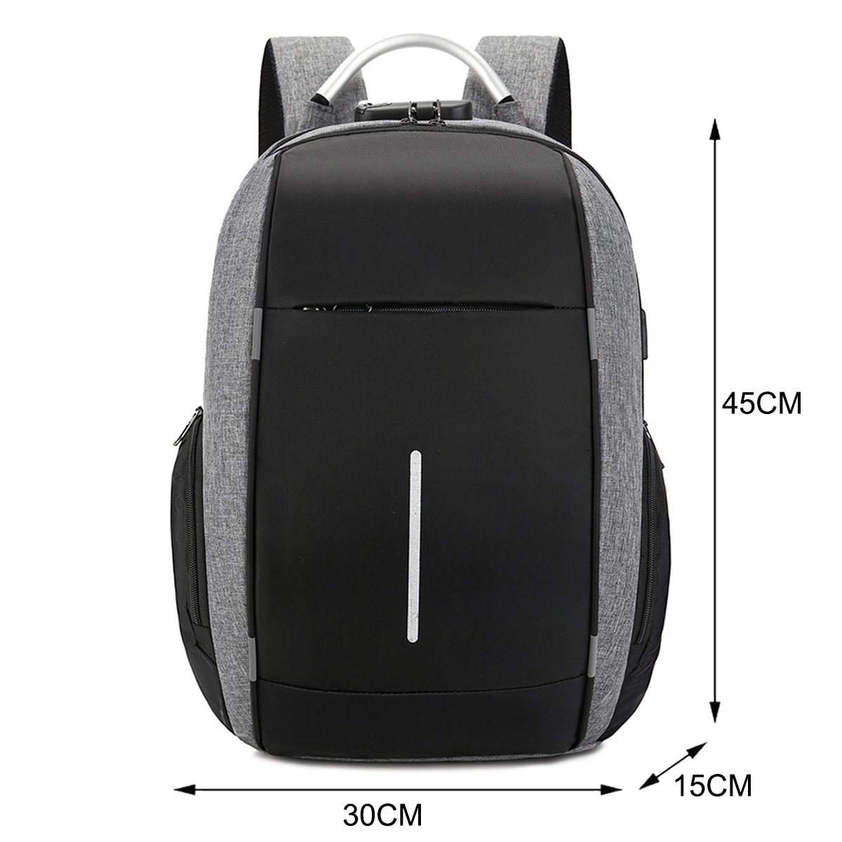Rucsac laptop, impermeabil, compartimentat, poliester, negru, 30x5x45cm