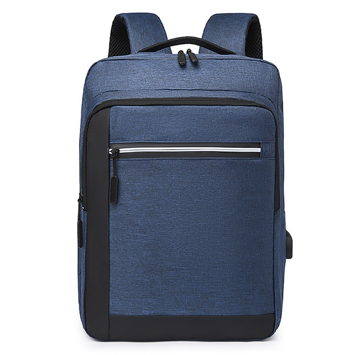 QttvbTna laptoptáska, Oxford, több rekeszes, 40x13x28cm, kék