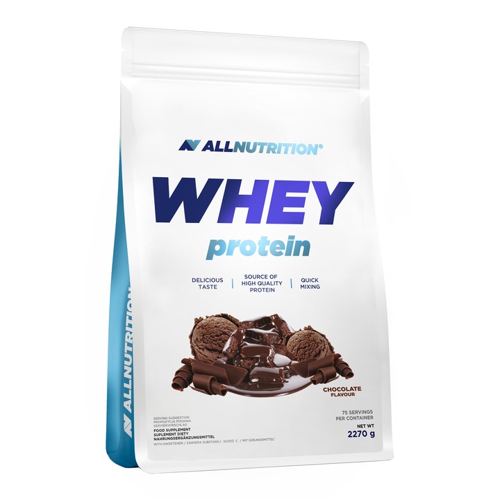Proteine WHEY PROTEIN, ALLNUTRITION, aroma Ciocolata, 2270g, Proteine, pudra proteica, proteine din zer