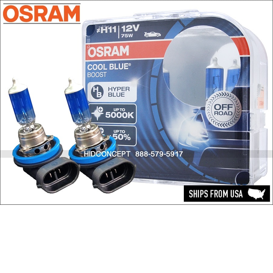 OSRAM H11 12V 75W COOL BLUE BOOST 5000K Halogen Car Bulbs 62211CBB-HCB  duobox (2 units)