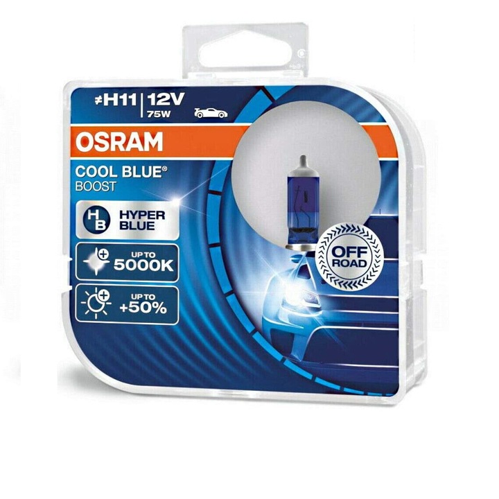 Комплект 2 халогенни крушки Osram H11 Cool Blue Boost +50% 12V, 75W