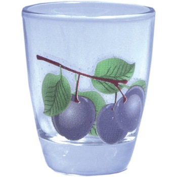 Set 6 pahare tarie 30ml cu decor prune Set 6 pahare tarie 30ml cu decor prune