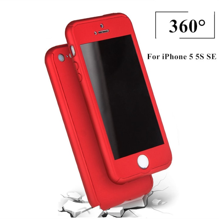 Калъф MyStyle Red Fullbody за Apple iPhone 5 / Apple iPhone 5S / Apple iPhone 5SE пълно покритие 360 градуса безплатно защитно фолио