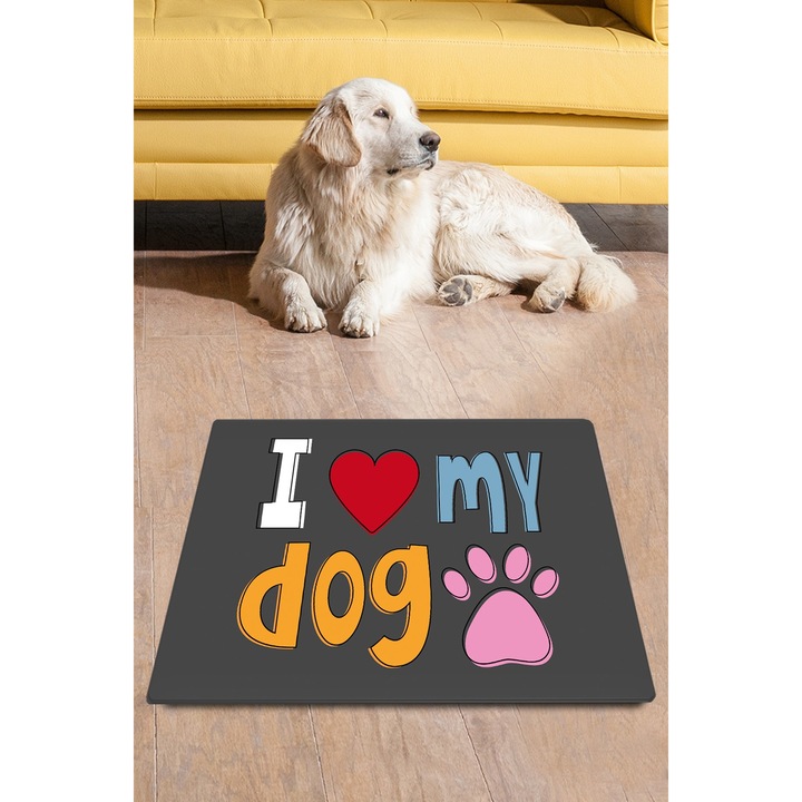 Подложка за котешка тоалетна Asi Home I Low My Dog, 40 x 60 см, PVC, многоцветна