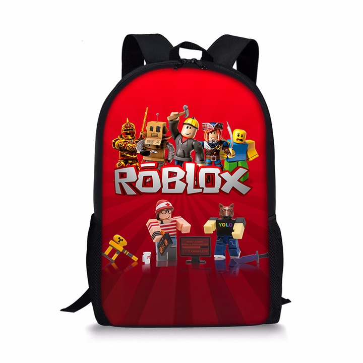 Ghiozdan scoala copii world of roblox, Roblox, 45 cm, rosu