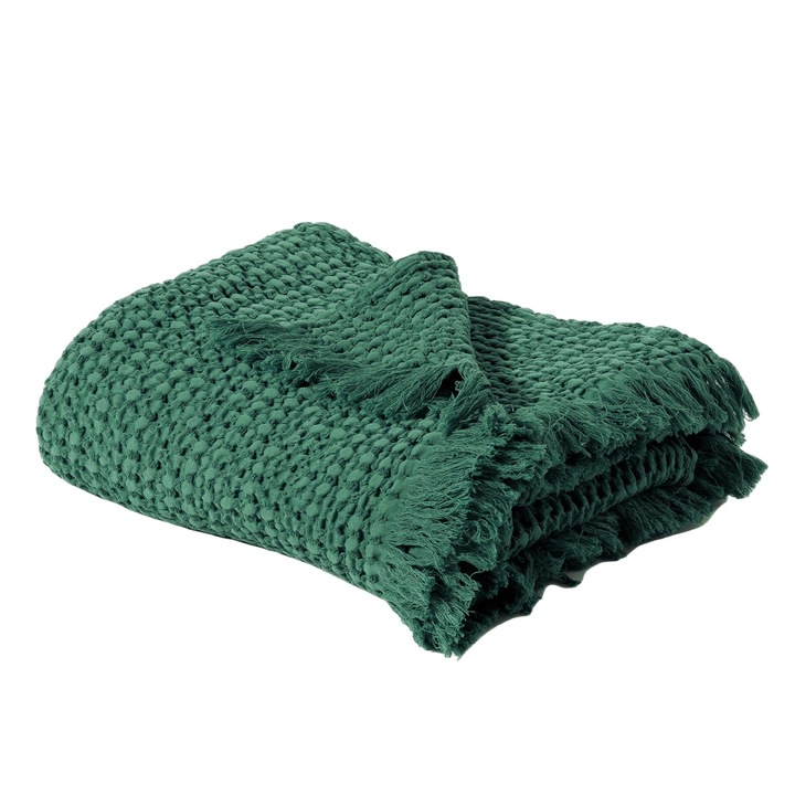 Cuvertura de pat Vital Home, Bumbac, 125x200 cm, Verde