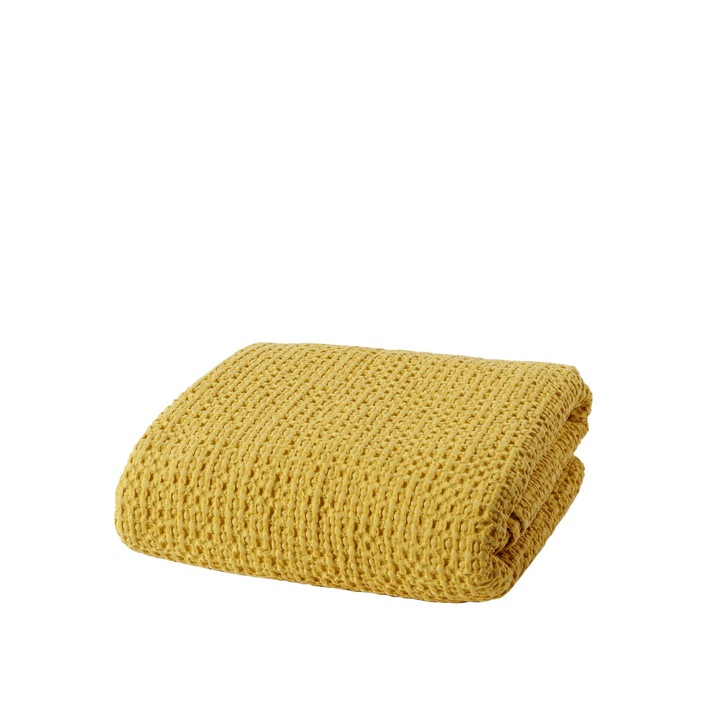 Cuvertura de pat Vital Home, Bumbac, 200x220 cm, Galben