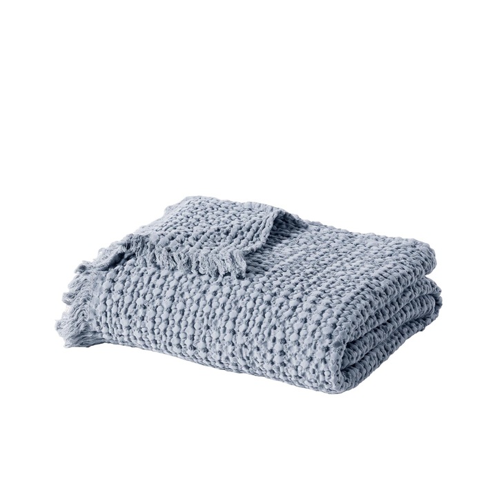 Cuvertura de pat Vital Home, Bumbac, 125x200 cm, Albastru