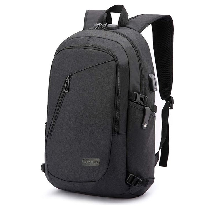 Rucsac Pentru Laptop Antifurt Multifunctional, Joystos, 45x30x19 cm, Negru