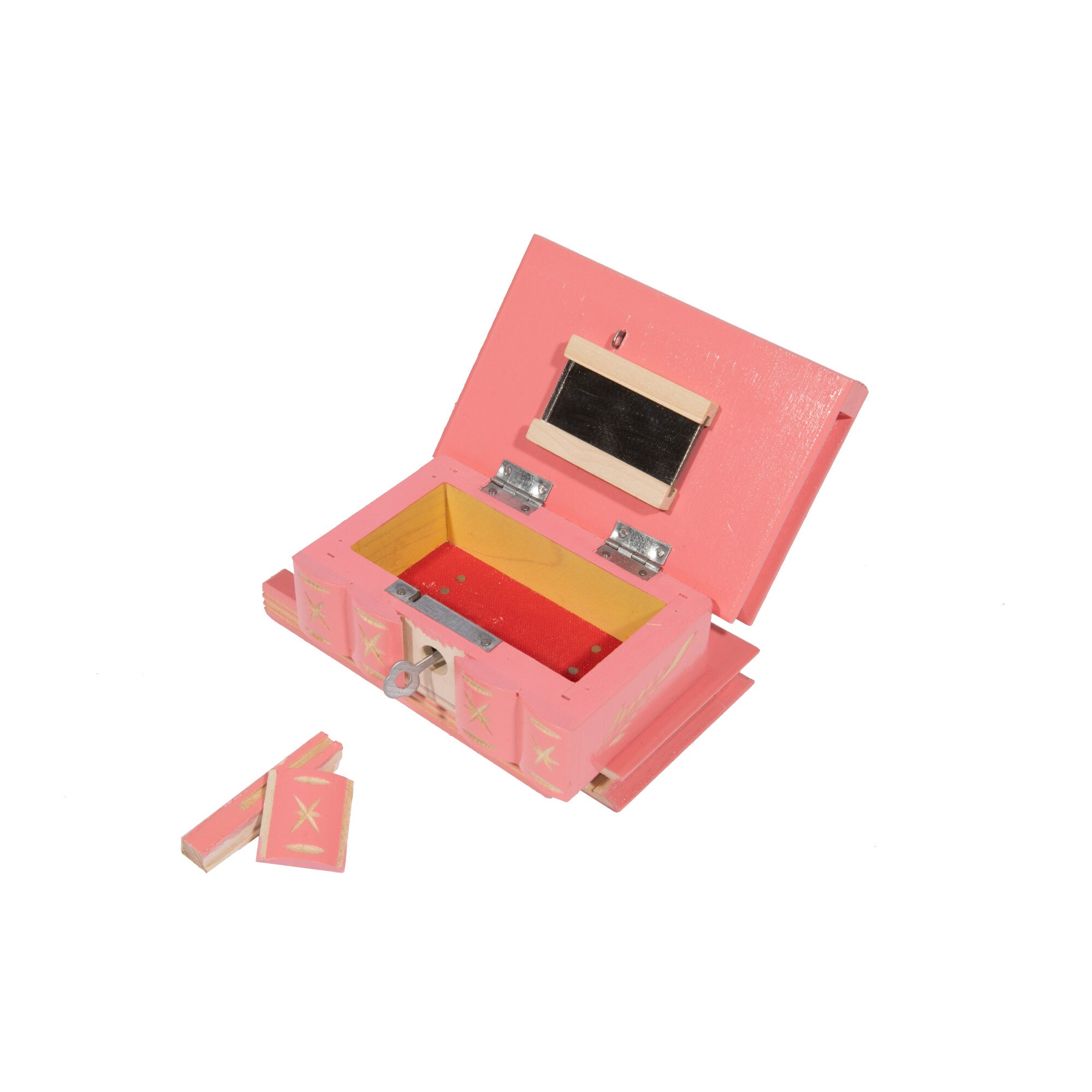 Cutie Din Lemn Tip Puzzle Roz Pentru Depozitare 14 X 10 X 8 Cm cutie-din-lemn-tip-puzzle-roz-pentru-depozitare-14-x-10-x-8-cm