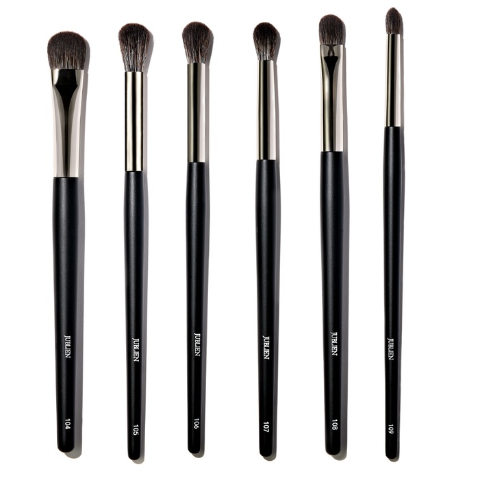Set 6 pensule de machiaj blending, Jublien Beauty, Peri din Fibra vegetala