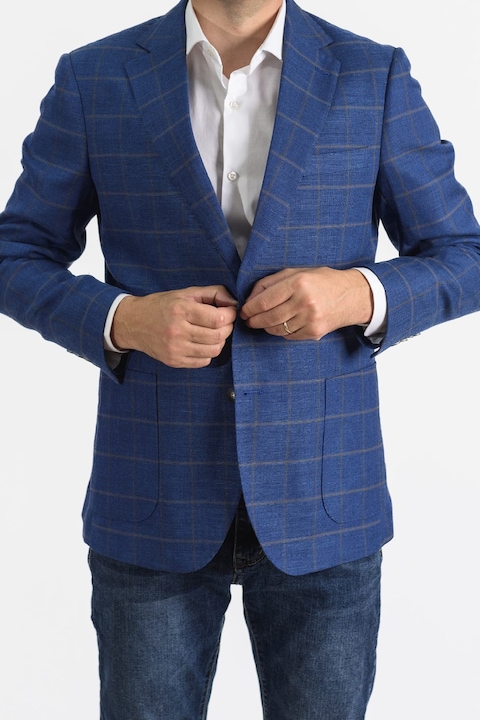 Елегантно мъжко яке, размер 46, цвят Navy Blue, 1MONEY