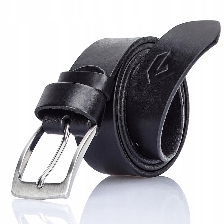 Curea barbati, Piele naturala, Negru, Gracio GM-01, Negru, 155