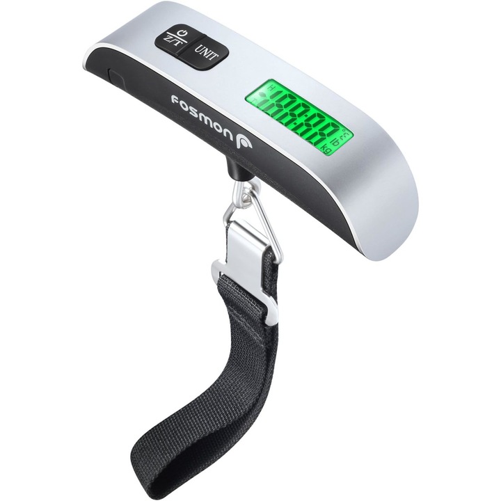 Cantar electronic pentru bagaje, Max 50kg/110Lb, Gri