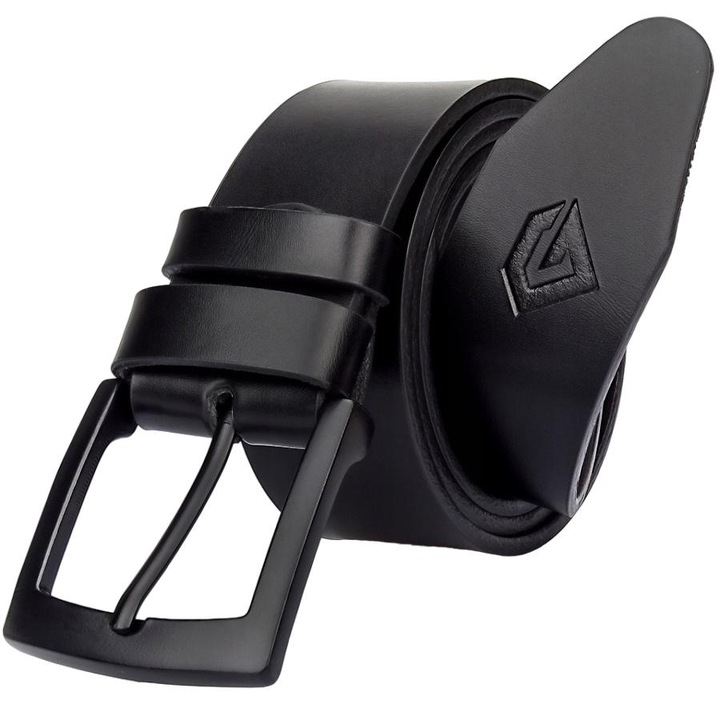 Curea barbati, Piele naturala, Negru, Gracio OLJ-01, Negru, 160