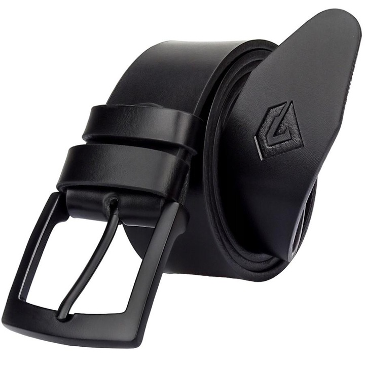 Curea barbati, Piele naturala, Negru, Gracio OLJ-01, Negru, 140