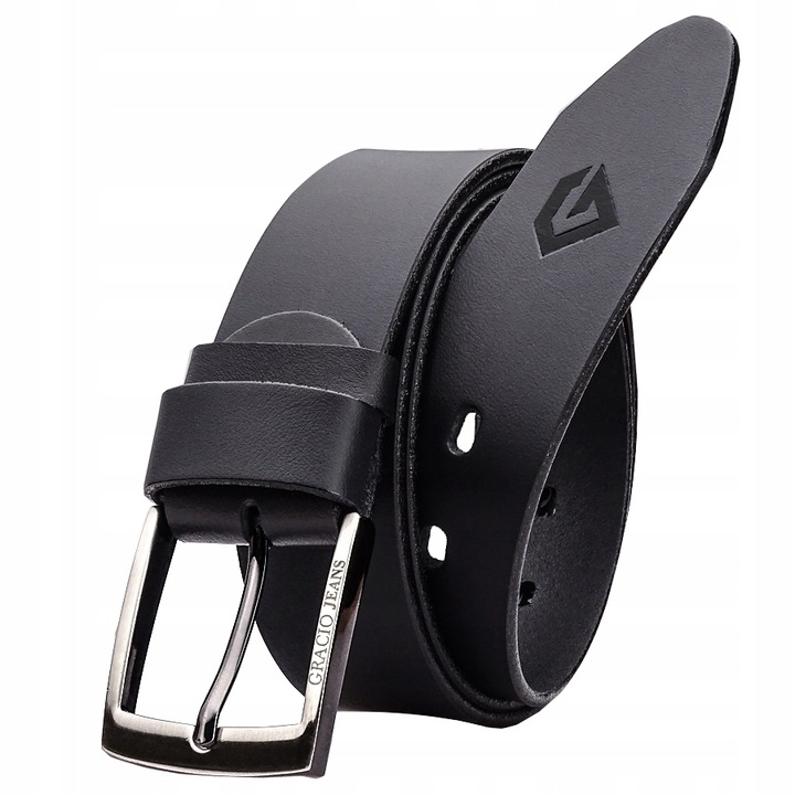 Curea barbati, Piele naturala, Negru, Gracio GMJ-01, Negru, 165