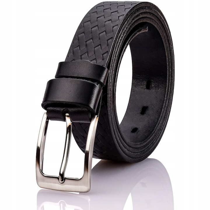 Curea barbati, Piele naturala, Negru, Gracio GMP-01, Negru, 150