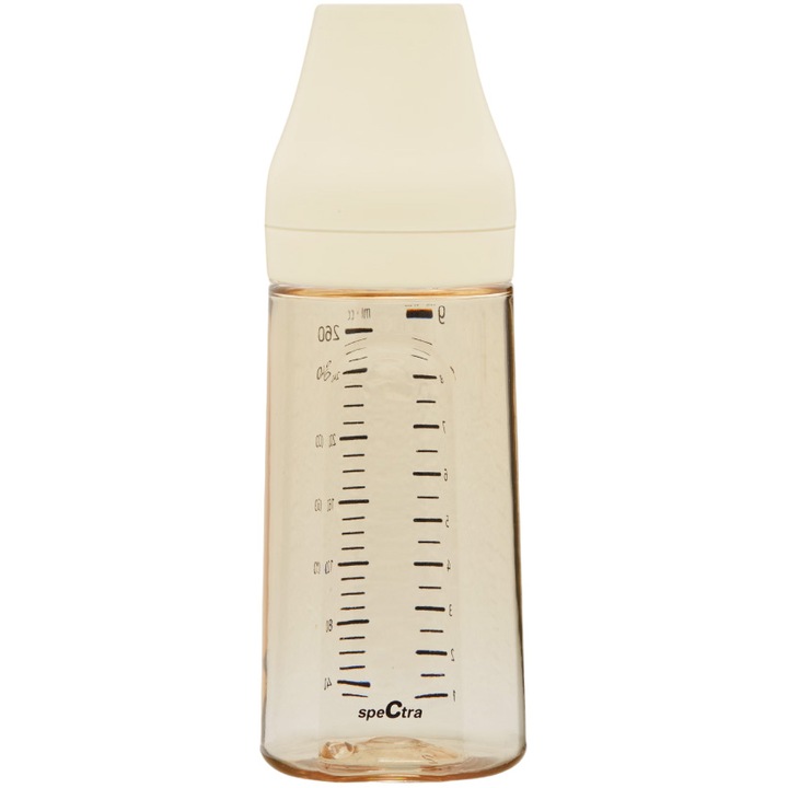 Бебешко шише Premium Spectra, Против колики, Биберон S, Жълт, 260 мл
