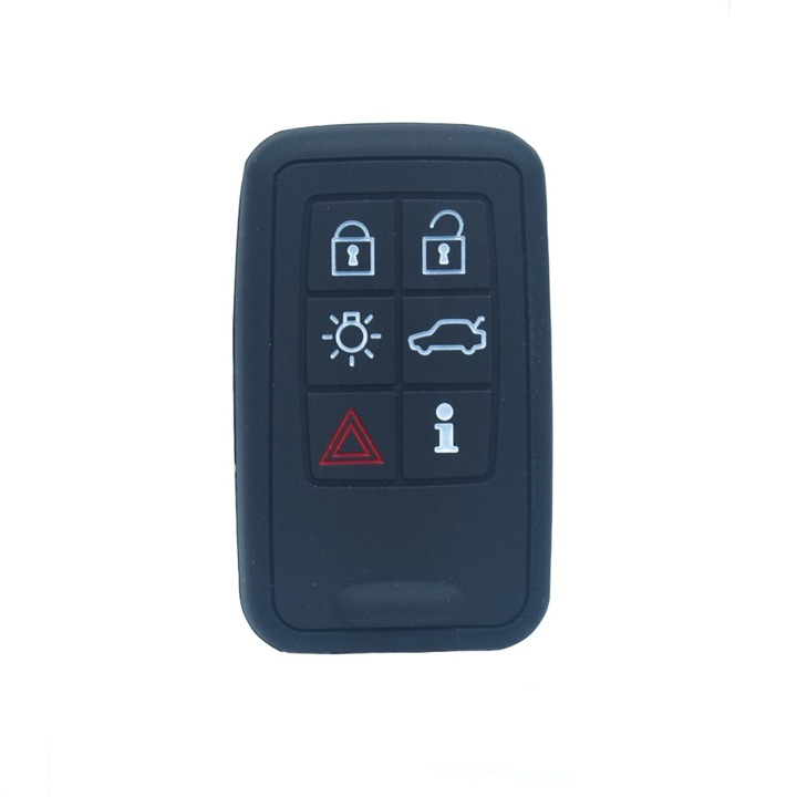 Husa cheie silicon Volvo, 6 butoane, negru