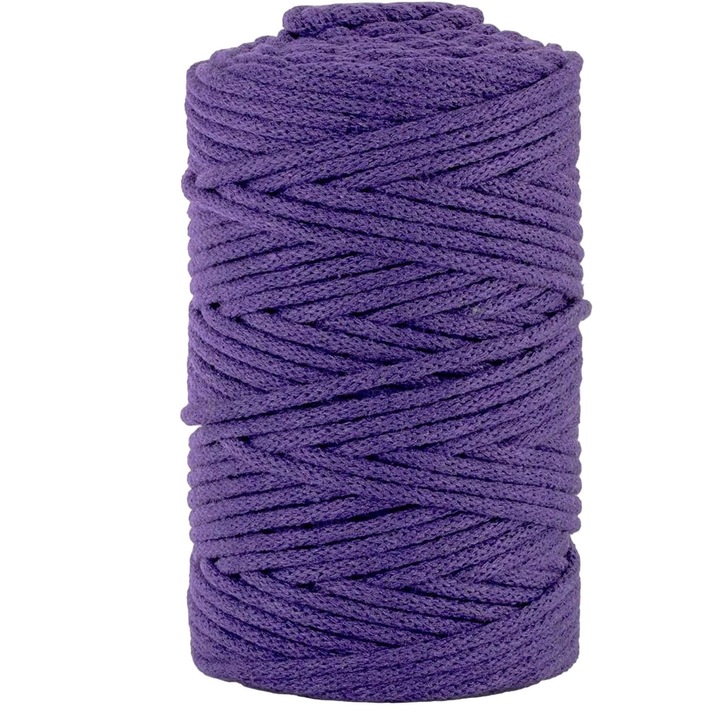 Makramé zsinór, Netuno, Pamut, 3 mm, 100 m, Lila