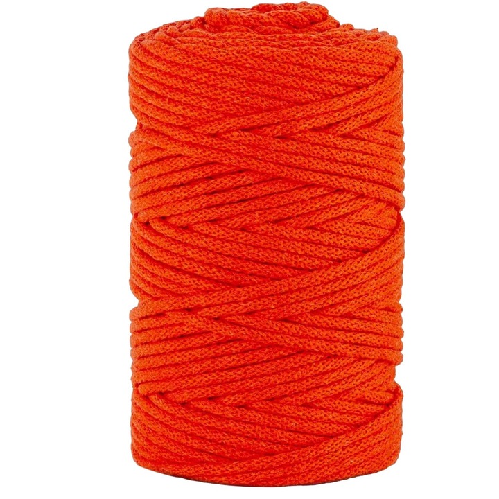 Makramé zsinór, Netuno, Pamut, 3 mm, 100 m, Narancs