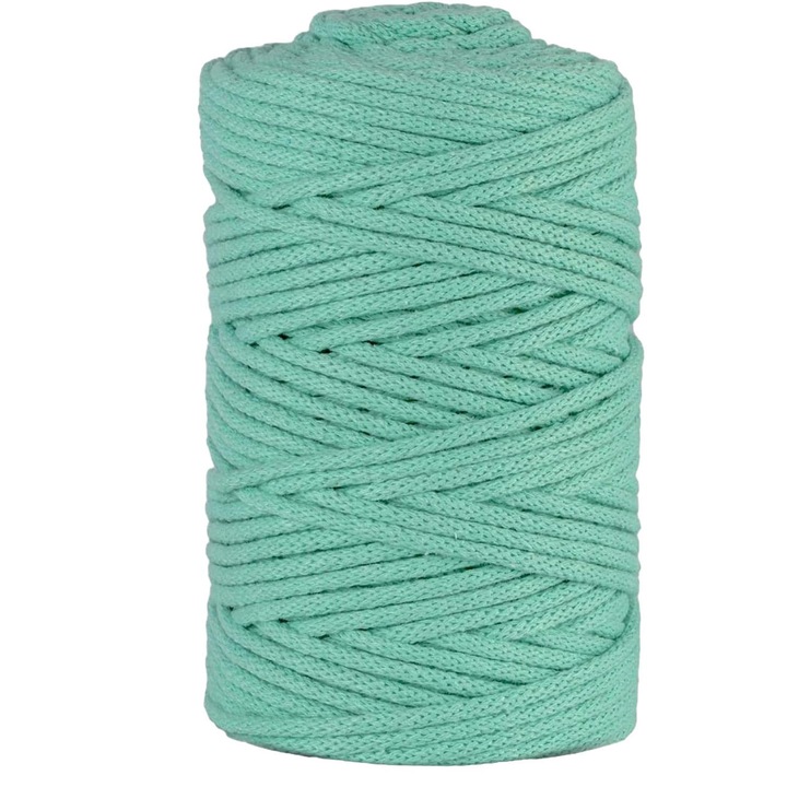 Makramé zsinór, netunó, pamut, 3 mm, 100 m, akvamarin