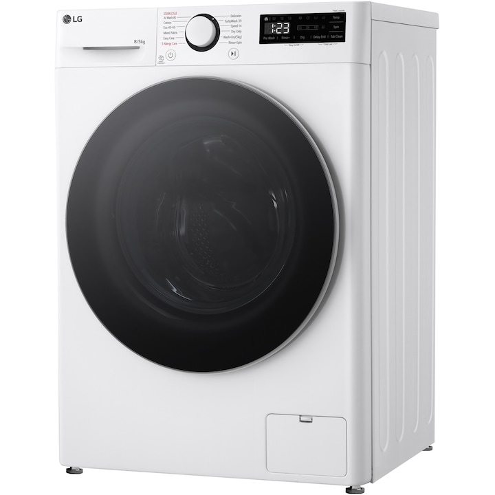 Masina de spalat rufe cu uscator LG F2DR508S1W, 8 kg Spalare, 5 kg Uscare, 1200 rpm, Motor Direct Drive, Clasa B, TurboWash, Alb