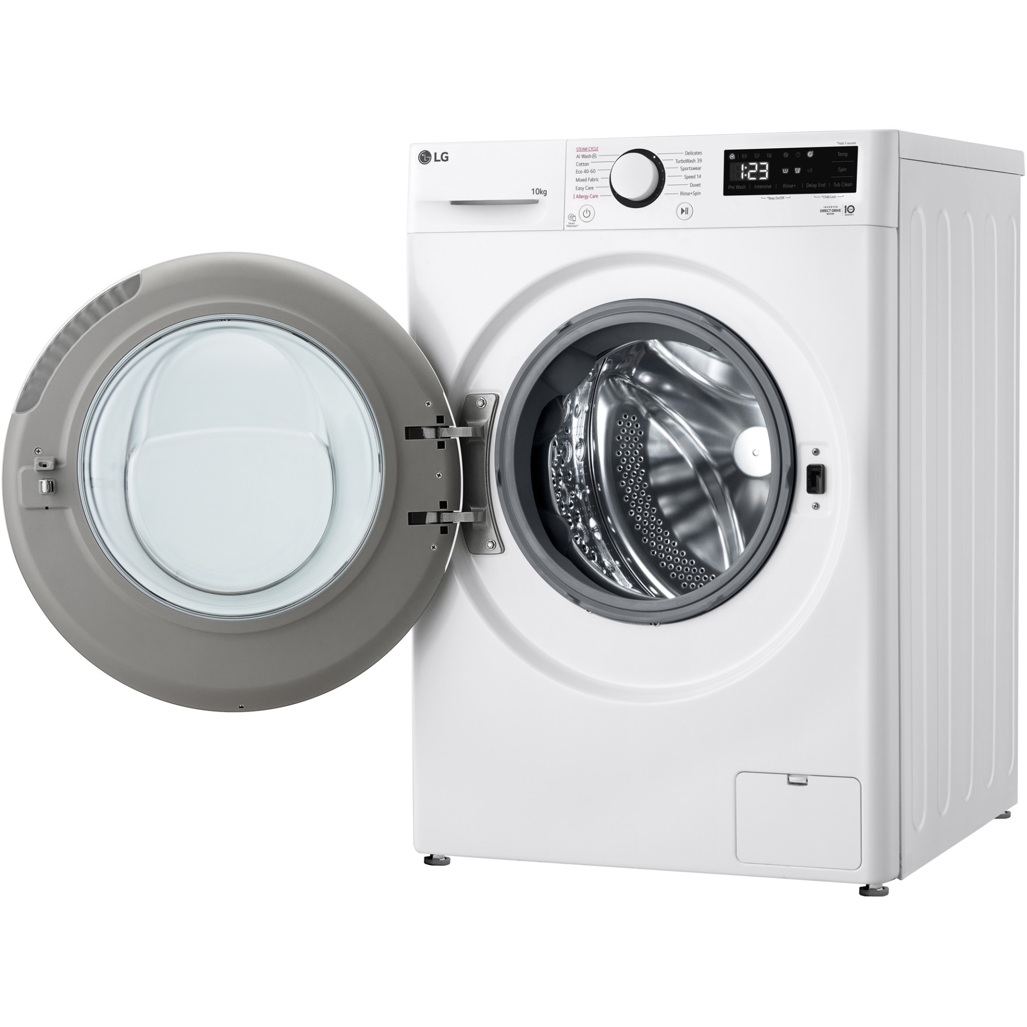 Masina de spalat rufe LG F4WR510S0W, 10 kg, 1400 rpm, Clasa A, Motor AI Direct Drive, TurboWash, Smart Diagnosis, Alb