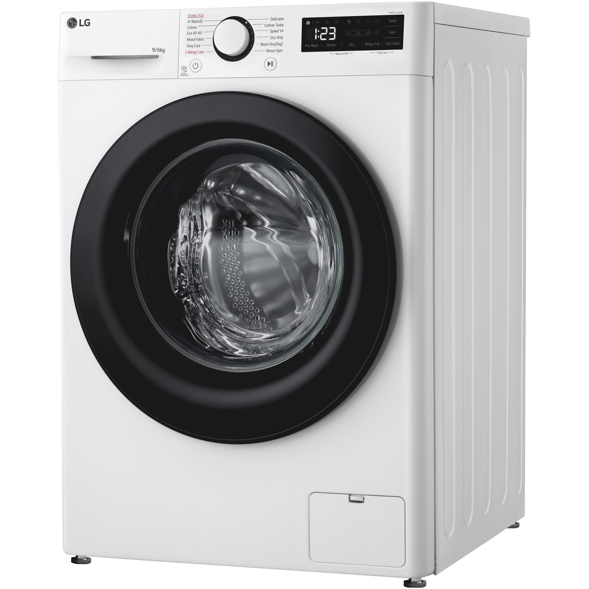 Masina de spalat rufe cu uscator LG F4DR509SBW, 9 kg Spalare, 6 kg Uscare, 1400 rpm, Clasa B, Motor Direct Drive, Alb
