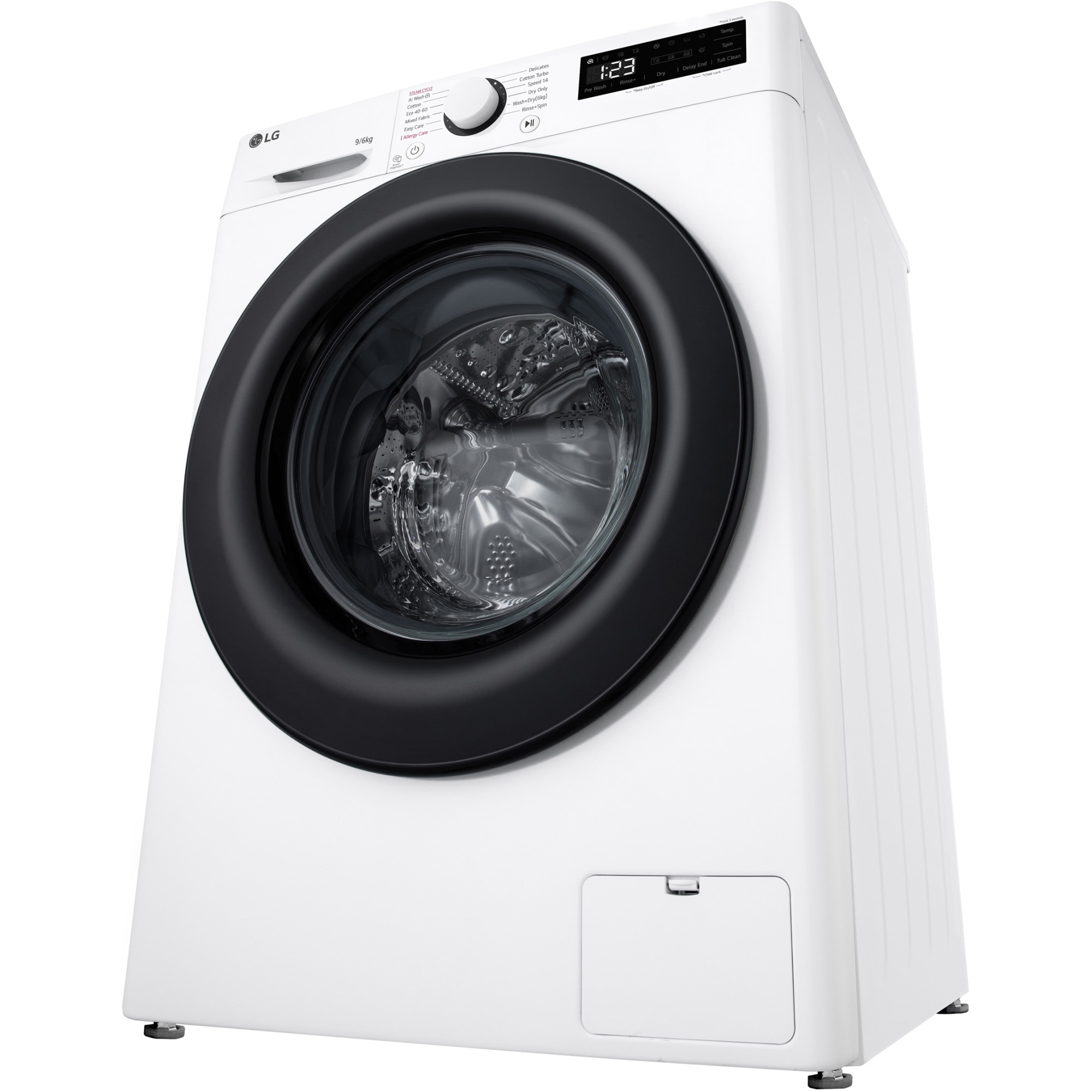Masina de spalat rufe cu uscator LG F4DR509SBW, 9 kg Spalare, 6 kg Uscare, 1400 rpm, Clasa B, Motor Direct Drive, Alb