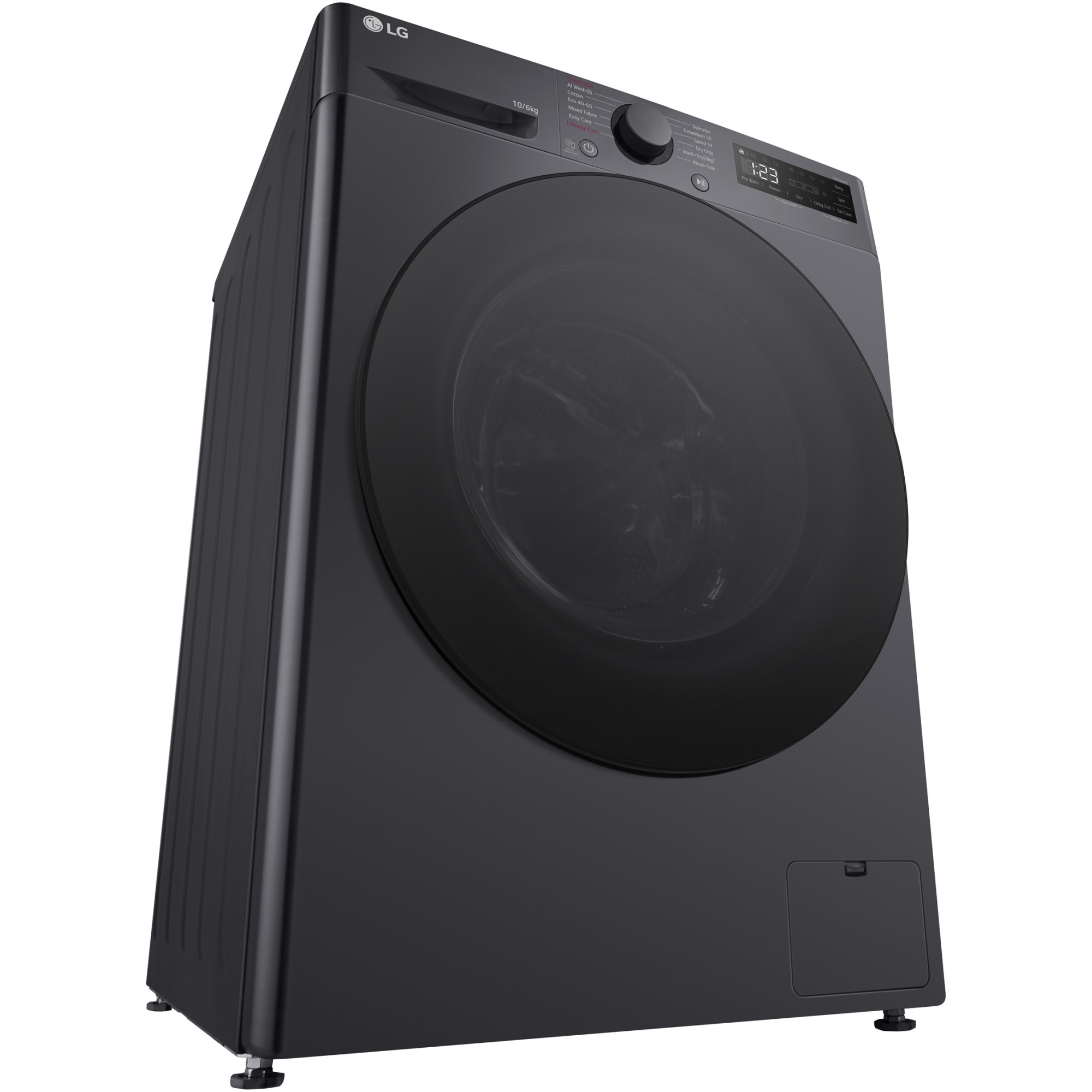 Masina de spalat rufe cu uscator LG F4DR510S2M, 10 kg Spalare, 6 kg Uscare, 1400 rpm, Clasa D, Motor Direct Drive, TurboWash, Negru