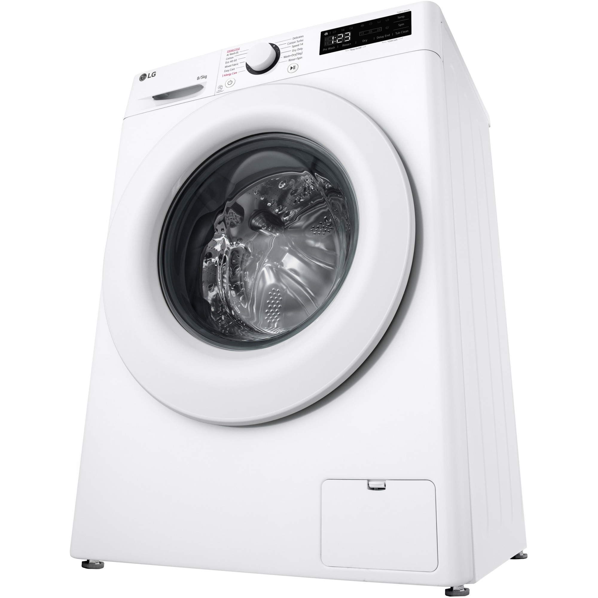 Masina de spalat rufe cu uscator LG F2DR508SWW, 8 kg Spalare, 5 kg Uscare, 1200 rpm, Motor Direct Drive, Clasa B, Alb